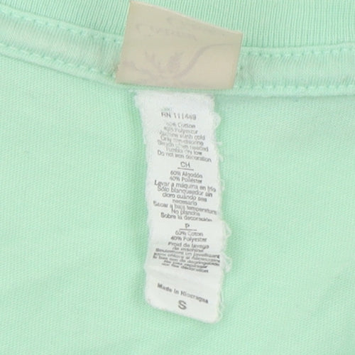 Coastal Classics Womens Green V-Neck Short Sleeve T-Shirt Size S