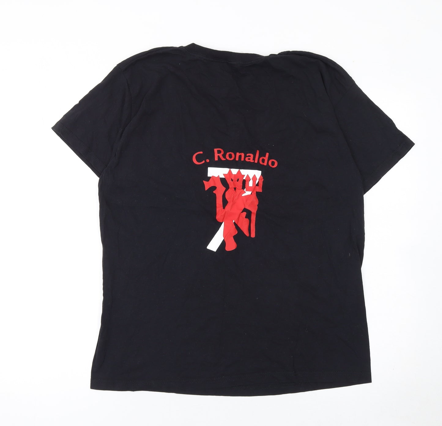 Fruit of the Loom Men's Black C. Ronaldo Graphic T-Shirt Size L