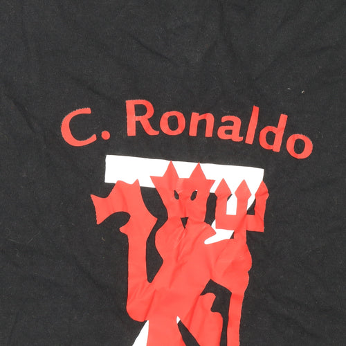 Fruit of the Loom Men's Black C. Ronaldo Graphic T-Shirt Size L