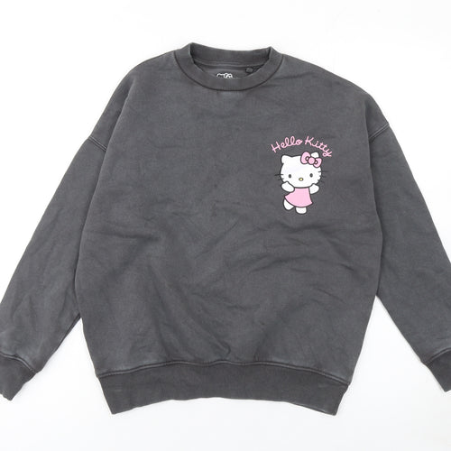 Sanrio Hello Kitty Girls Grey Sweatshirt 10-11 Years Crew Neck Pullover