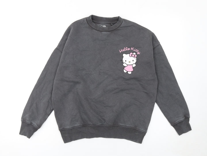 Sanrio Hello Kitty Girls Grey Sweatshirt 10-11 Years Crew Neck Pullover
