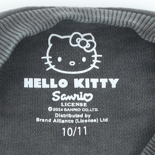Sanrio Hello Kitty Girls Grey Sweatshirt 10-11 Years Crew Neck Pullover