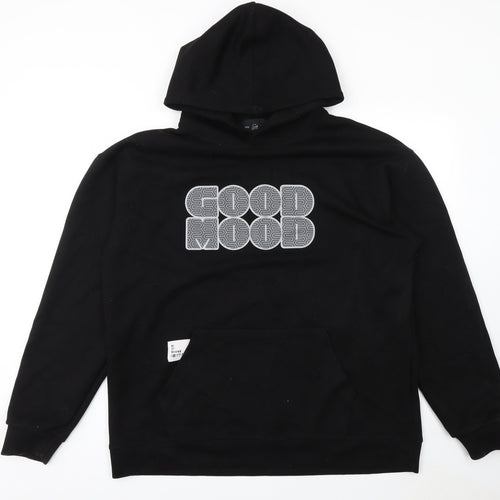 Six Collection Men's Black XL Pullover Hoodie with Graphic Print