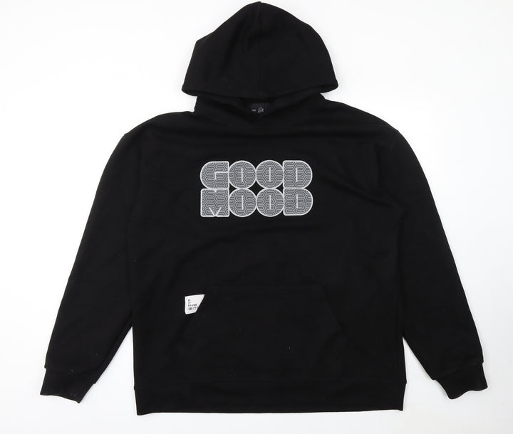 Six Collection Men's Black XL Pullover Hoodie with Graphic Print