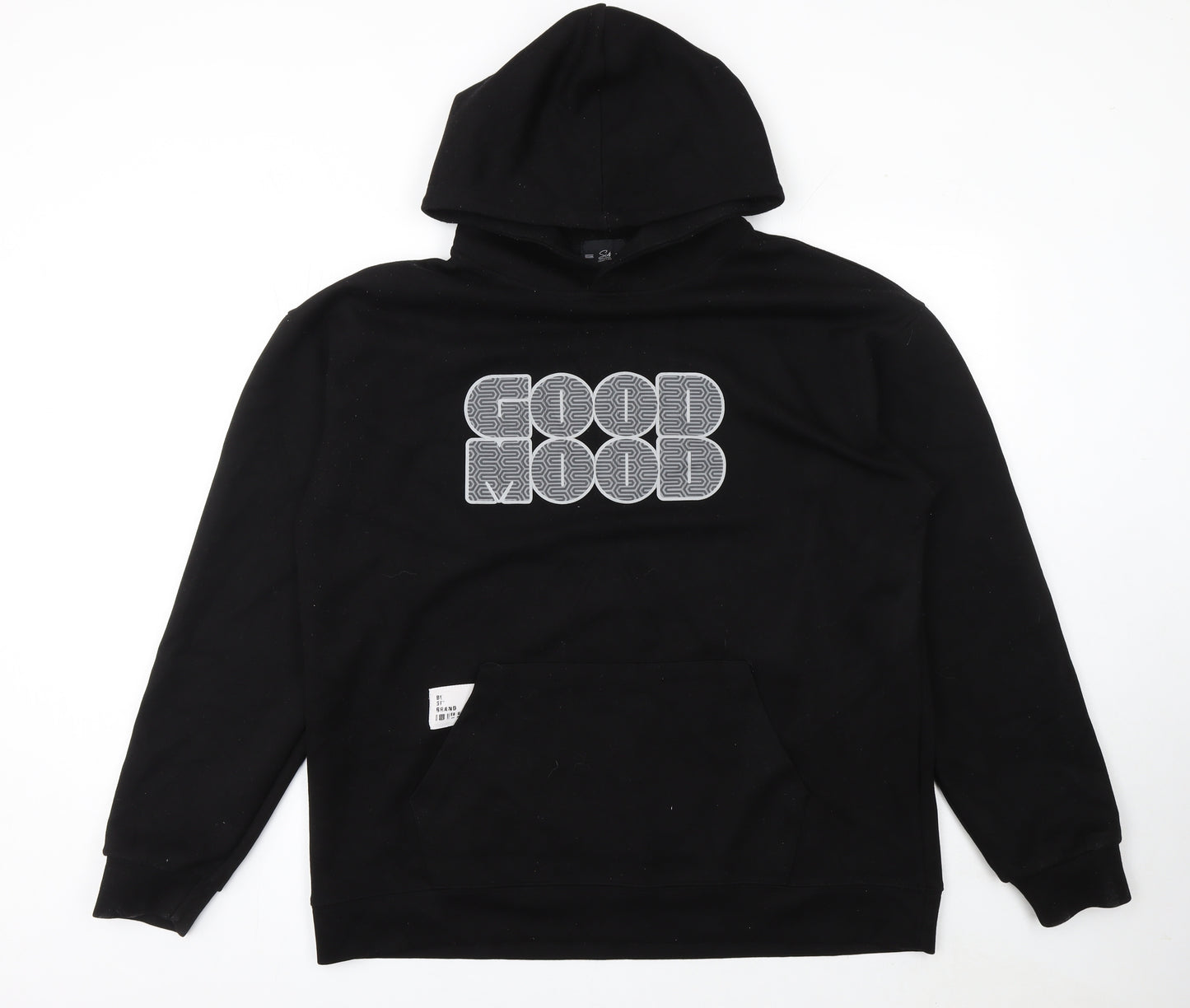 Six Collection Men's Black XL Pullover Hoodie with Graphic Print