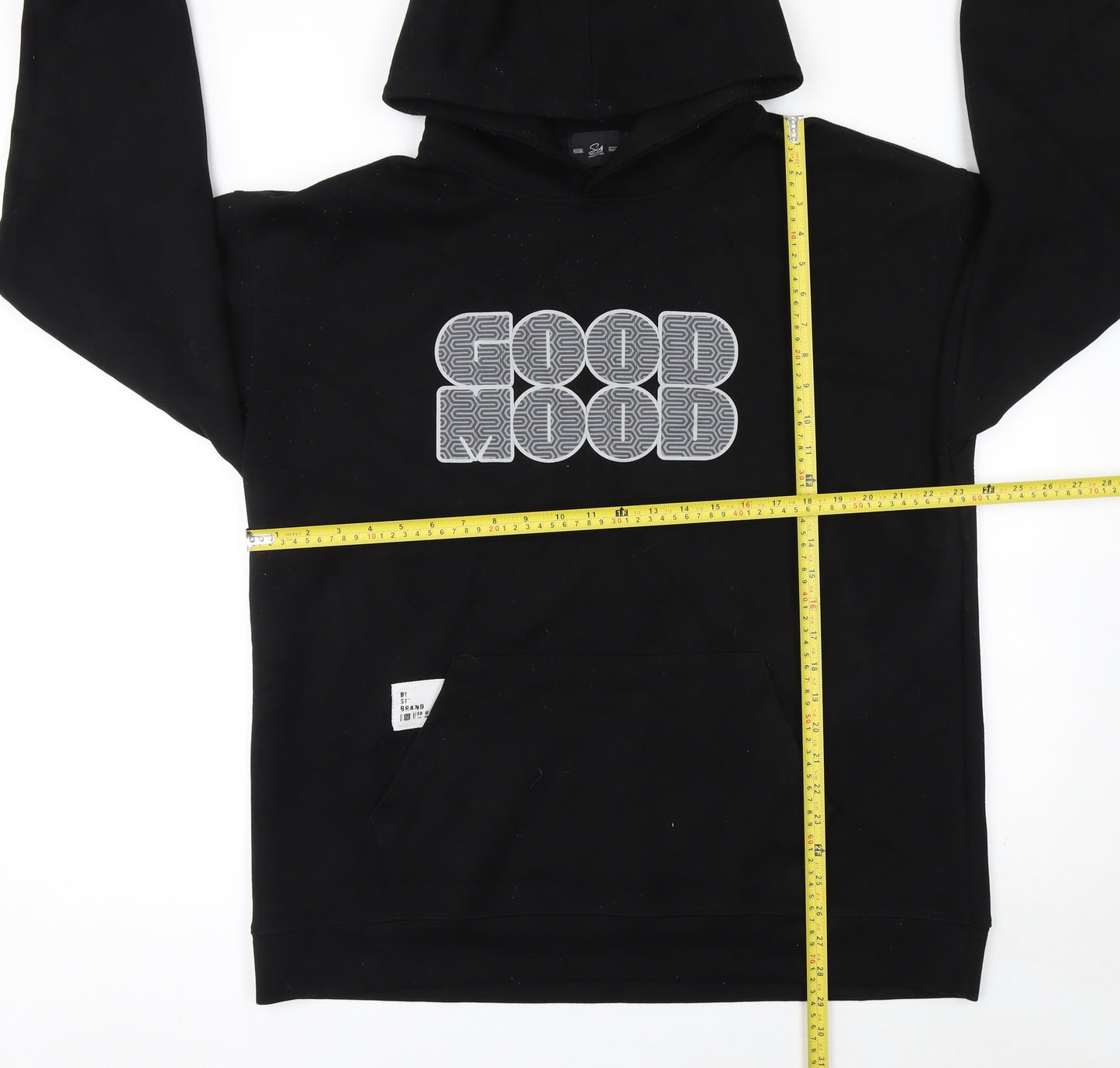 Six Collection Men's Black XL Pullover Hoodie with Graphic Print