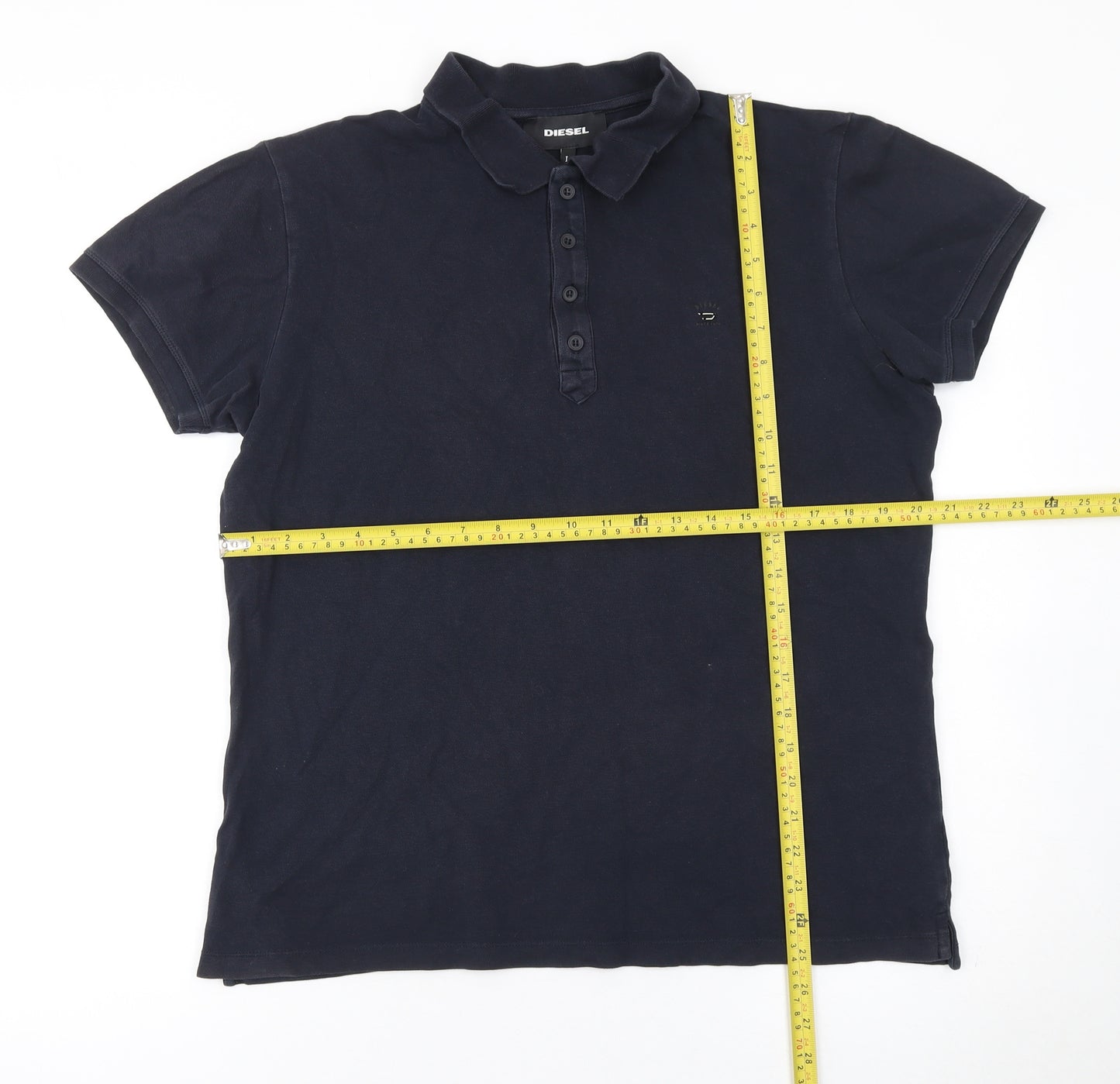 Diesel Men’s Black Cotton Stretch Polo Shirt Size L