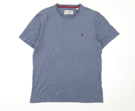 Original Penguin Men’s Blue Cotton Short Sleeve Pyjama Top M