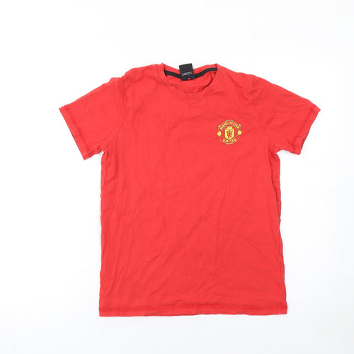 George Boys Red Manchester United Logo T-Shirt 11-12 Years Cotton Short Sleeve
