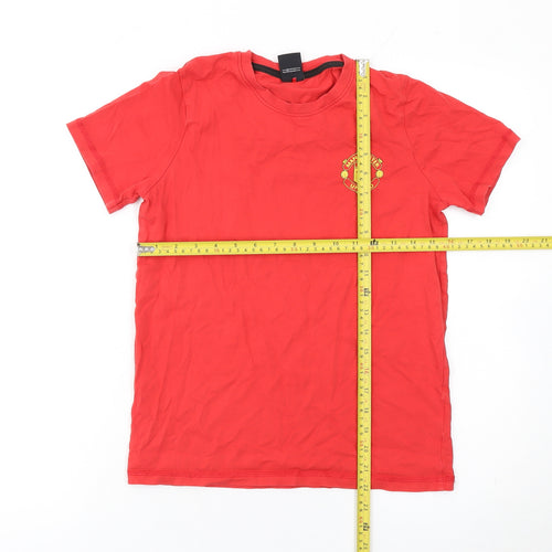 George Boys Red Manchester United Logo T-Shirt 11-12 Years Cotton Short Sleeve