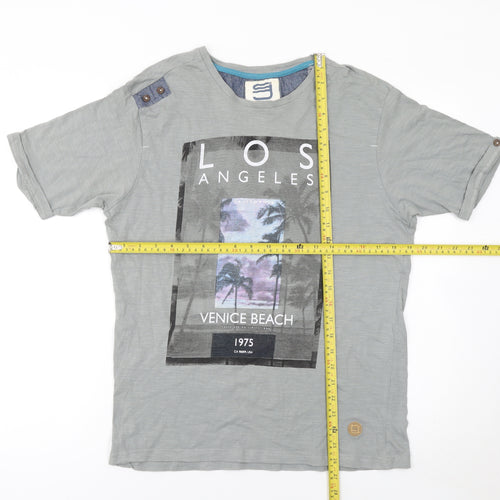 Smith & Jones Men's Grey Venice Beach Graphic T-Shirt Size L