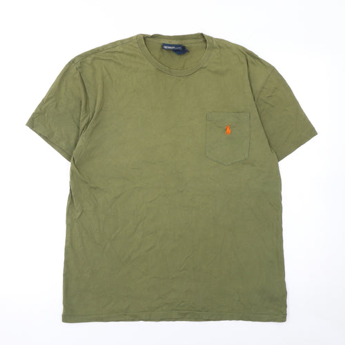 Ralph Lauren Men's Green Cotton Crew Neck Short Sleeve T-Shirt S