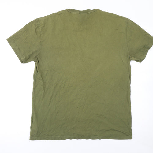 Ralph Lauren Men's Green Cotton Crew Neck Short Sleeve T-Shirt S