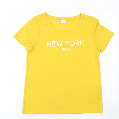 Jacqueline de Yong Women's Yellow New York 1978 T-Shirt S