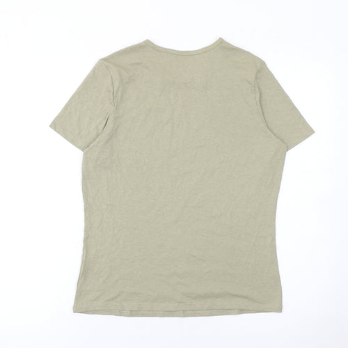 Next Women Beige Cotton Blend Basic T-Shirt S Short Sleeve