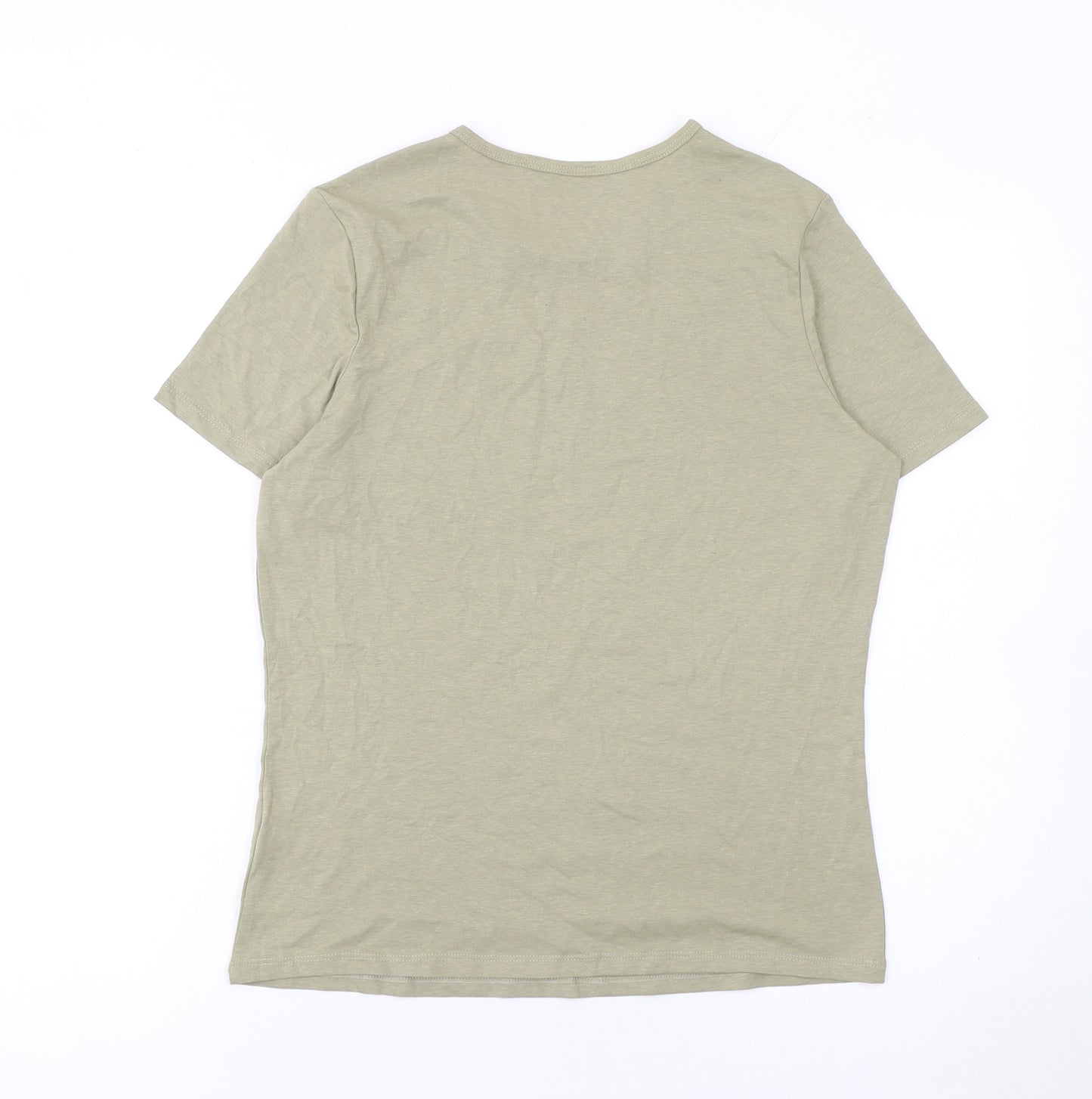 Next Women Beige Cotton Blend Basic T-Shirt S Short Sleeve