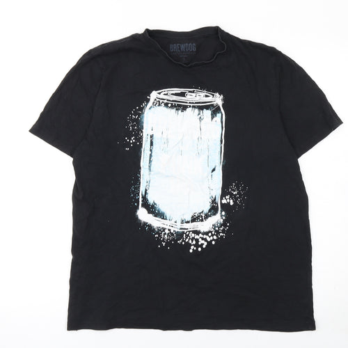 BrewDog Men's Black Graphic Beer Can T-Shirt Size L 100% Cotton