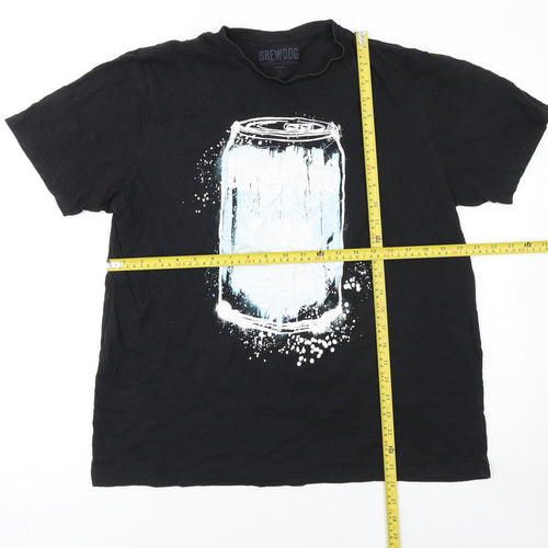 BrewDog Men's Black Graphic Beer Can T-Shirt Size L 100% Cotton