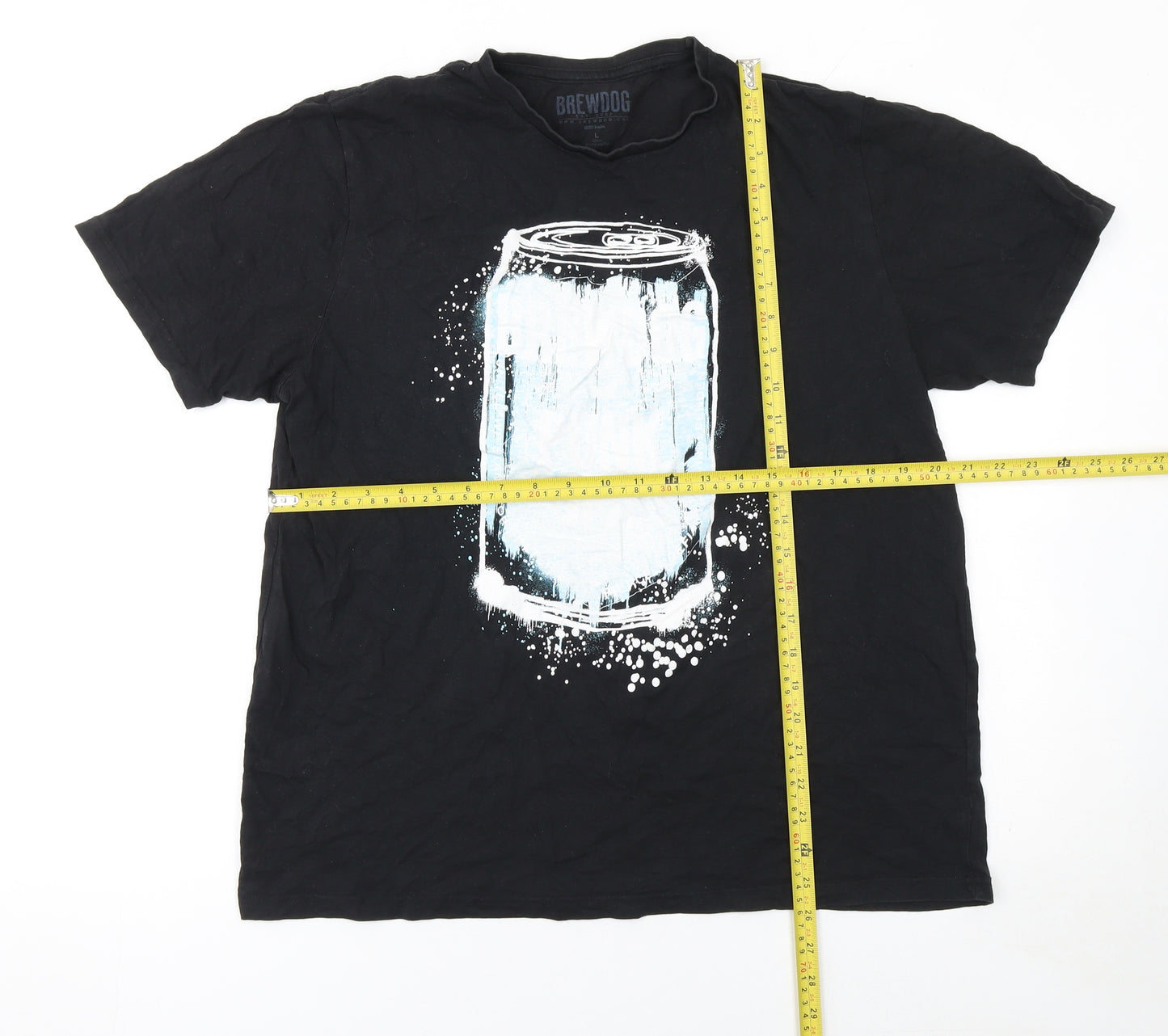 BrewDog Men's Black Graphic Beer Can T-Shirt Size L 100% Cotton