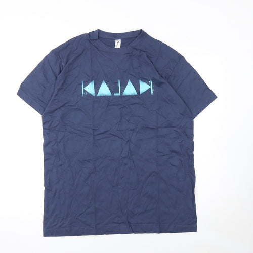 SOL'S Men's Blue XL Graphic Print Crew Neck Cotton T-Shirt