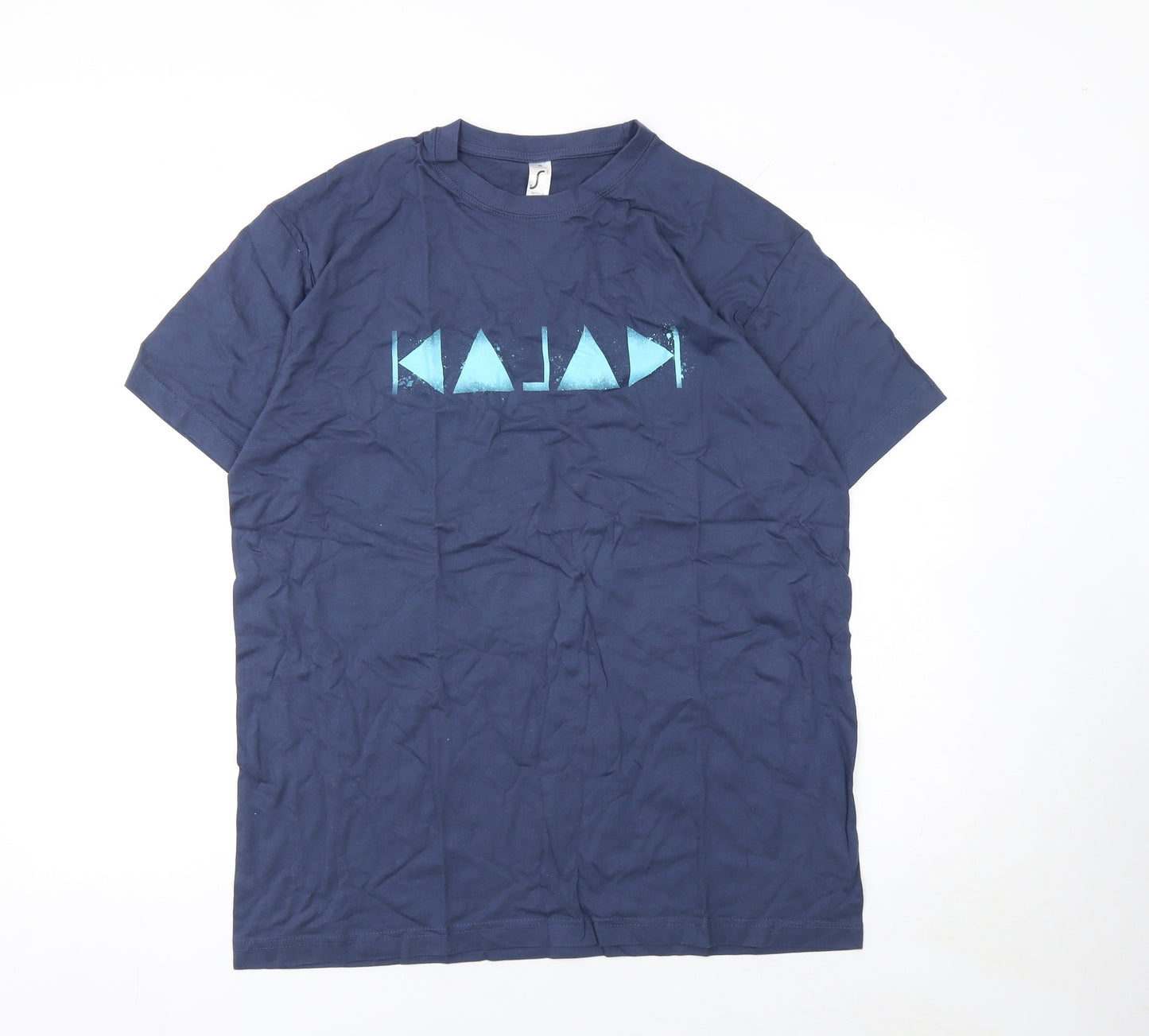 SOL'S Men's Blue XL Graphic Print Crew Neck Cotton T-Shirt