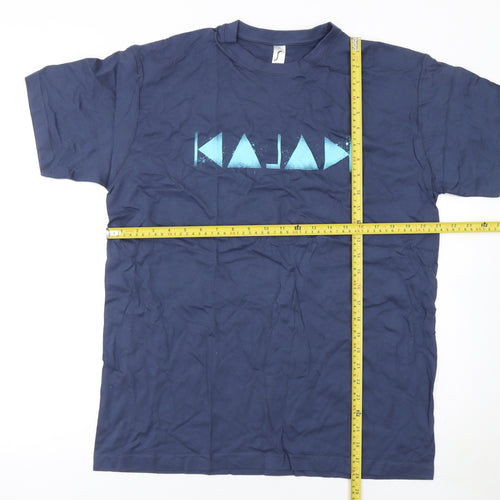 SOL'S Men's Blue XL Graphic Print Crew Neck Cotton T-Shirt