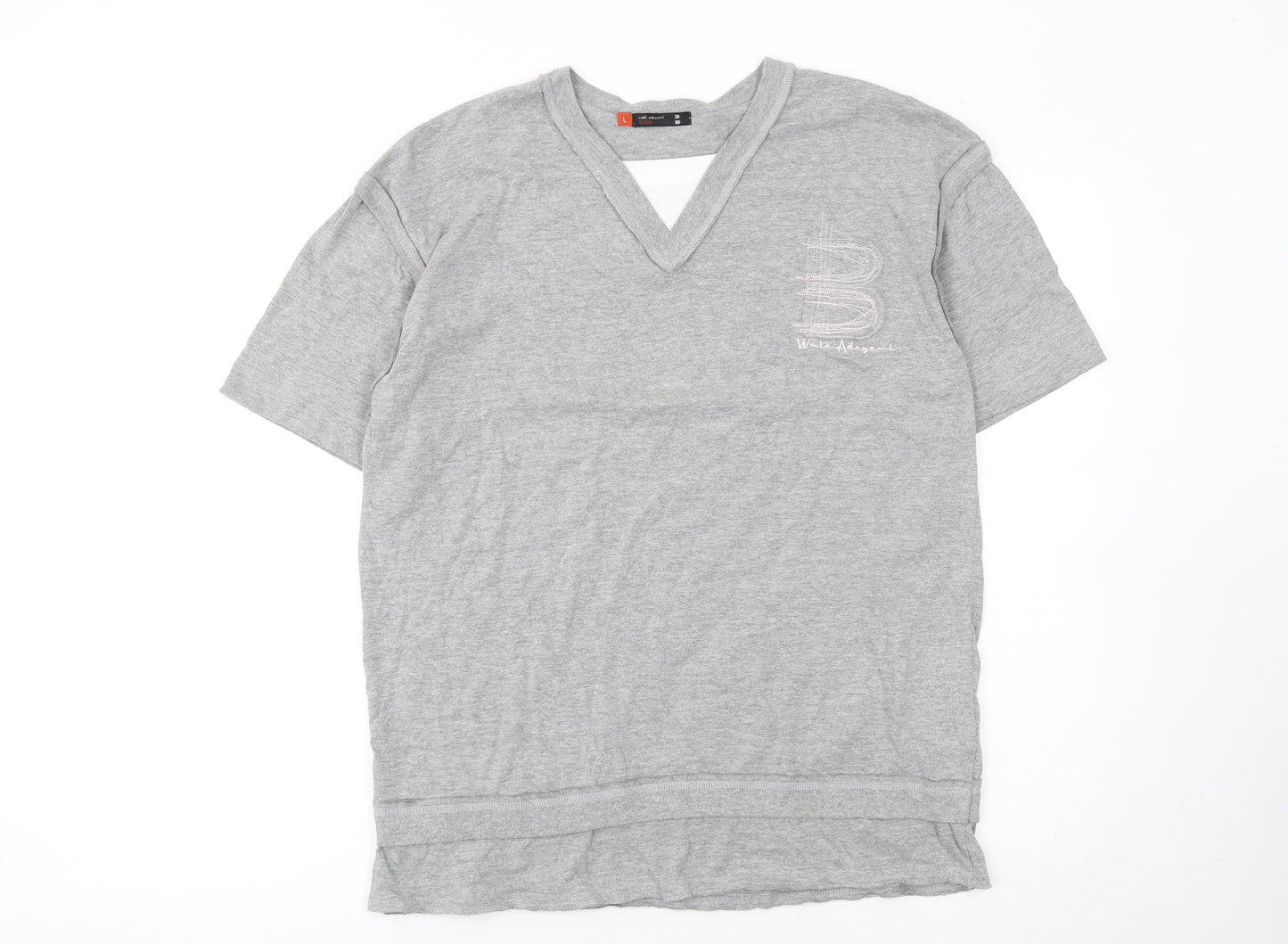 Walé Adeyemi B-side Men’s Grey V-Neck Short Sleeve T-Shirt Size L