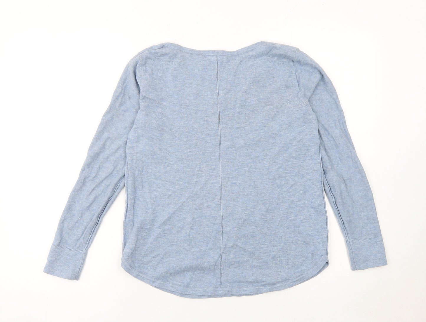 White Stuff Women Blue V-Neck Long Sleeve Cotton Jumper Size 8