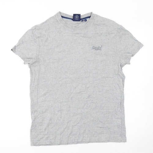 Superdry Men's Grey Organic Cotton Crew Neck T-Shirt Medium