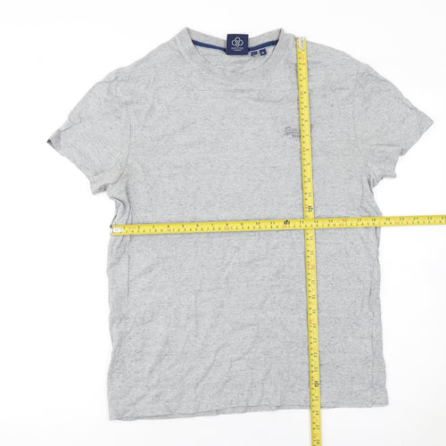 Superdry Men's Grey Organic Cotton Crew Neck T-Shirt Medium