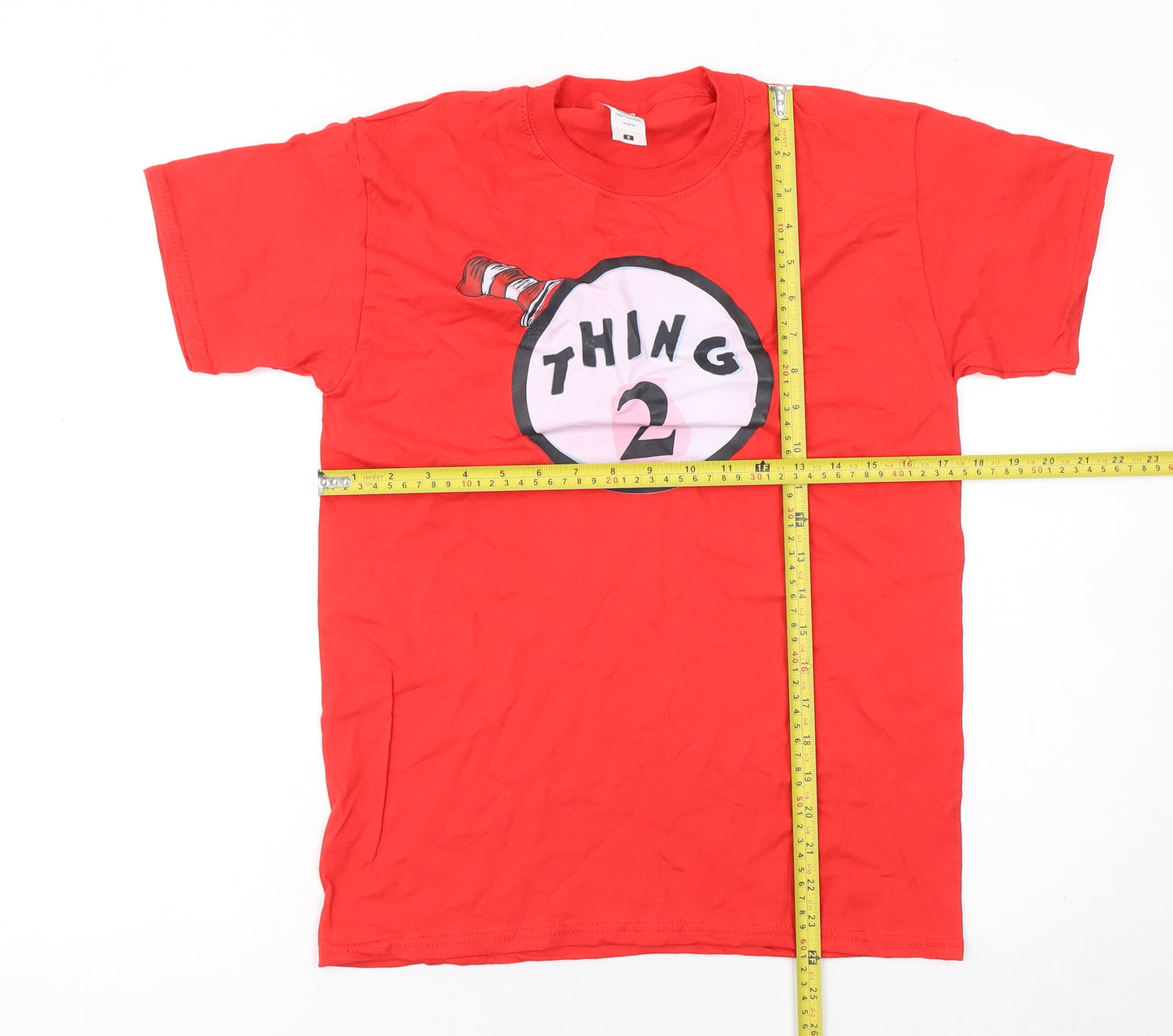 Fruit of the Loom Women's Red Thing 2 Graphic T-Shirt Small Cotton Short Sleeve