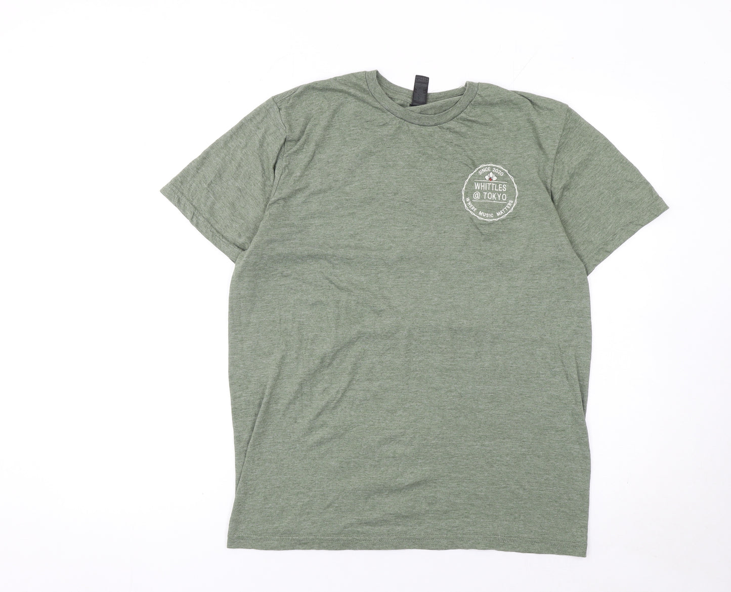 Gildan Men’s Green Tokyo Music Skull Graphic T-Shirt Size M