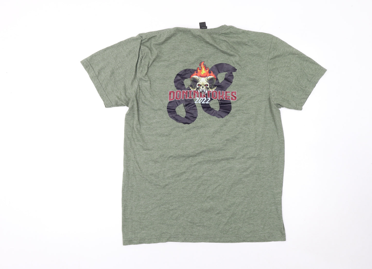 Gildan Men’s Green Tokyo Music Skull Graphic T-Shirt Size M