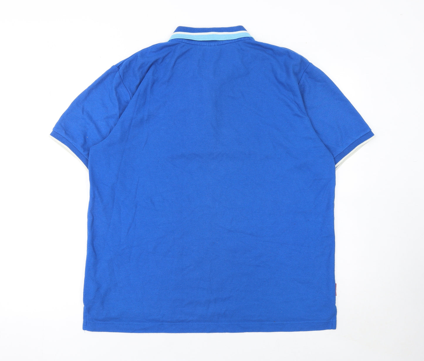 Slazenger Men's Blue Cotton Polo Shirt L Regular Fit Sports Casual