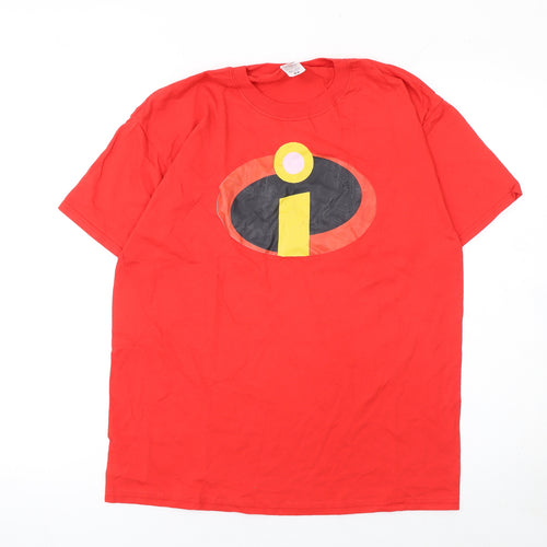 Fruit of the Loom Men's Red The Incredibles Logo Short Sleeve Cotton T-Shirt M