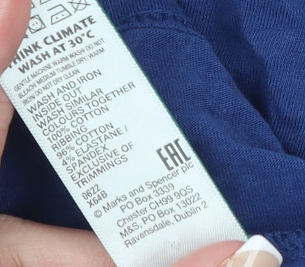 Marks & Spencer Boys Blue Minecraft Long Sleeve Cotton T-Shirt 10-11 Years