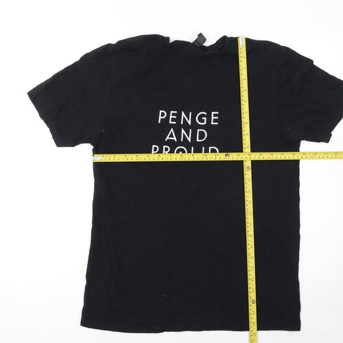 Gildan Women's Black Penge and Proud Cotton T-Shirt Medium