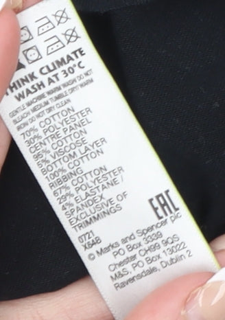 Marks and Spencer Boys Grey & Black Colourblock Long Sleeve T-Shirt 12-13 Years