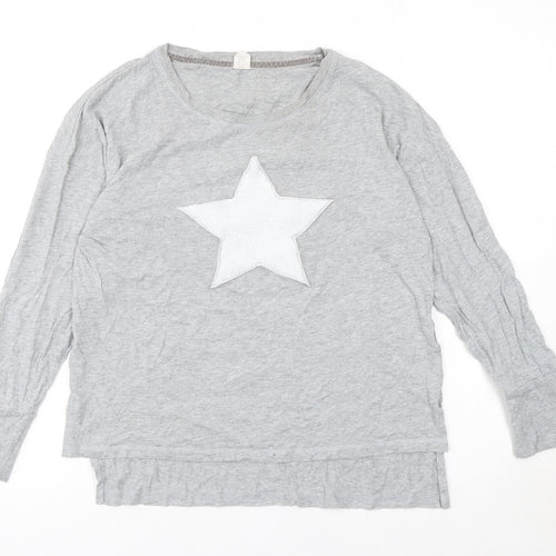 John Lewis Women’s Grey Star Long Sleeve Cotton T-Shirt Size 10
