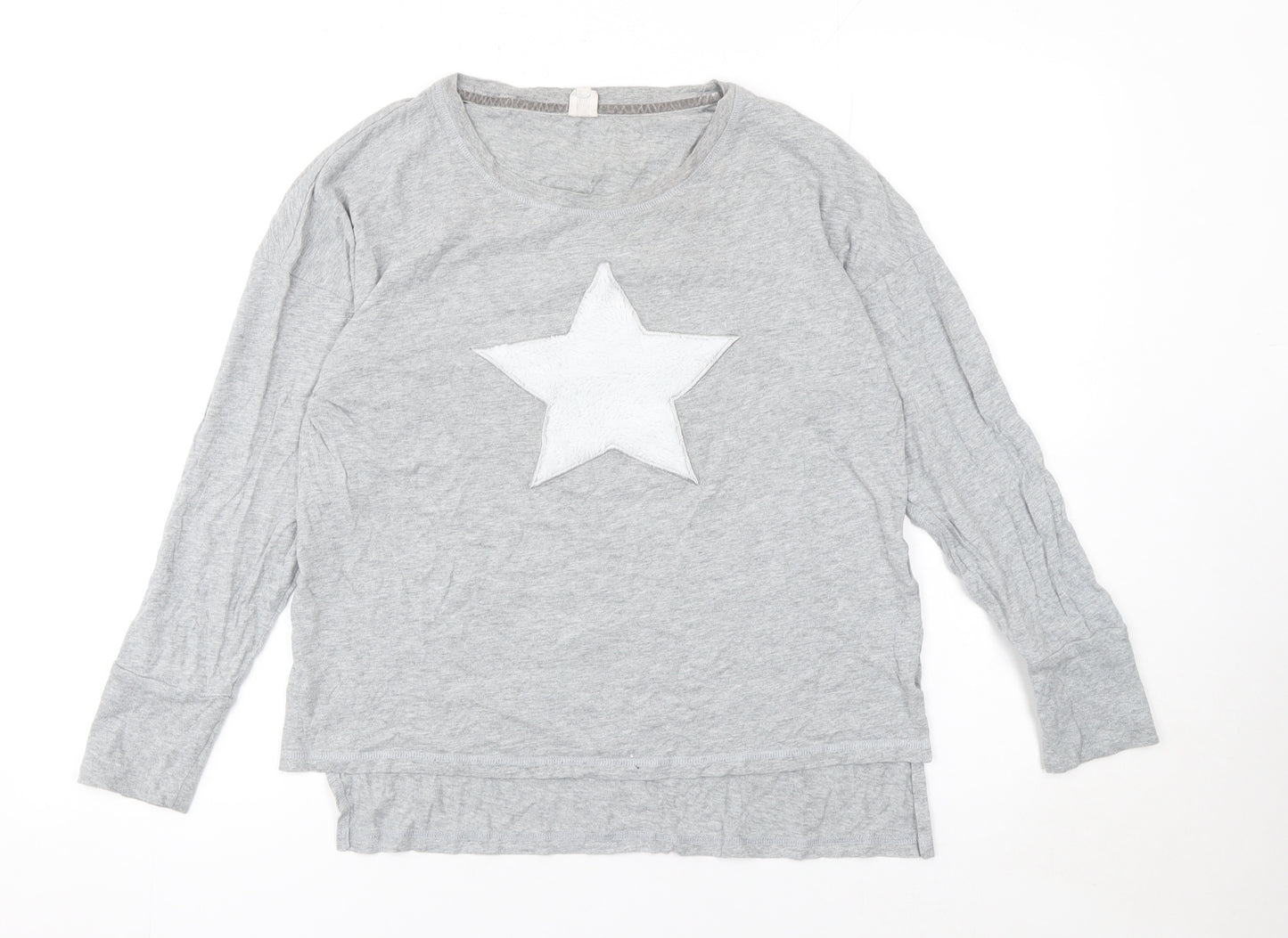 John Lewis Women’s Grey Star Long Sleeve Cotton T-Shirt Size 10