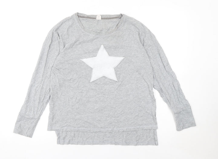 John Lewis Women’s Grey Star Long Sleeve Cotton T-Shirt Size 10