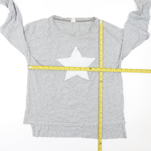 John Lewis Women’s Grey Star Long Sleeve Cotton T-Shirt Size 10