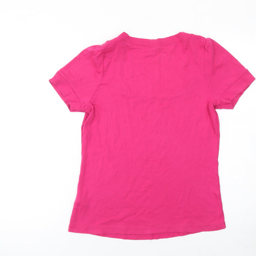 Love Cotton Women's Pink Square Neck Short Sleeve Cotton T-Shirt Size 14