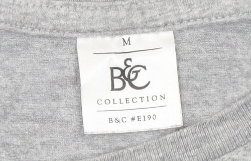 B&C Collection Men's Grey Yes Sesiwn Graphic Cotton T-Shirt M