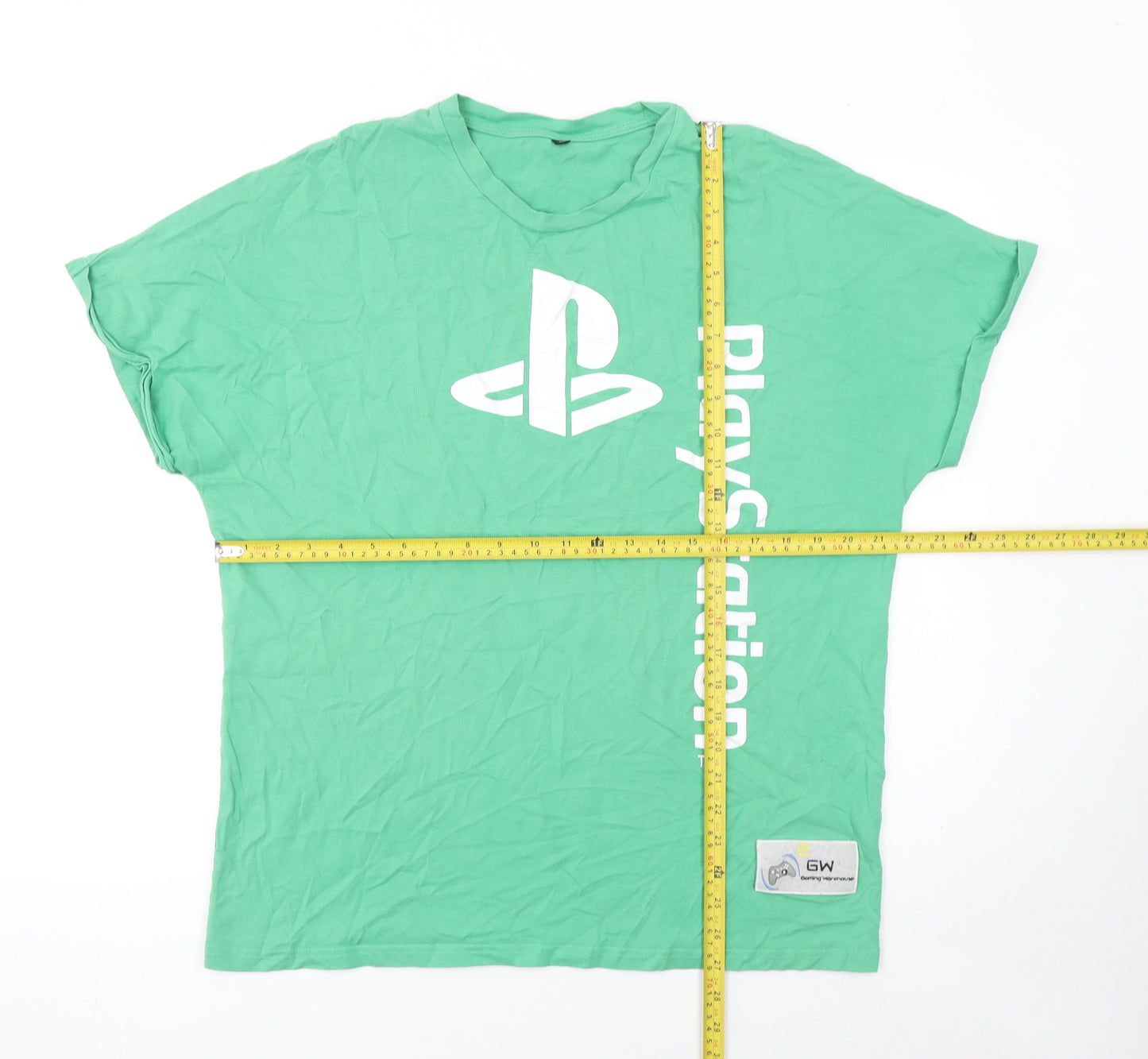 GW Men’s Green PlayStation Graphic Cotton T-Shirt XL