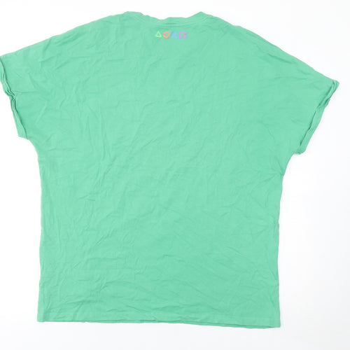 GW Men’s Green PlayStation Graphic Cotton T-Shirt XL
