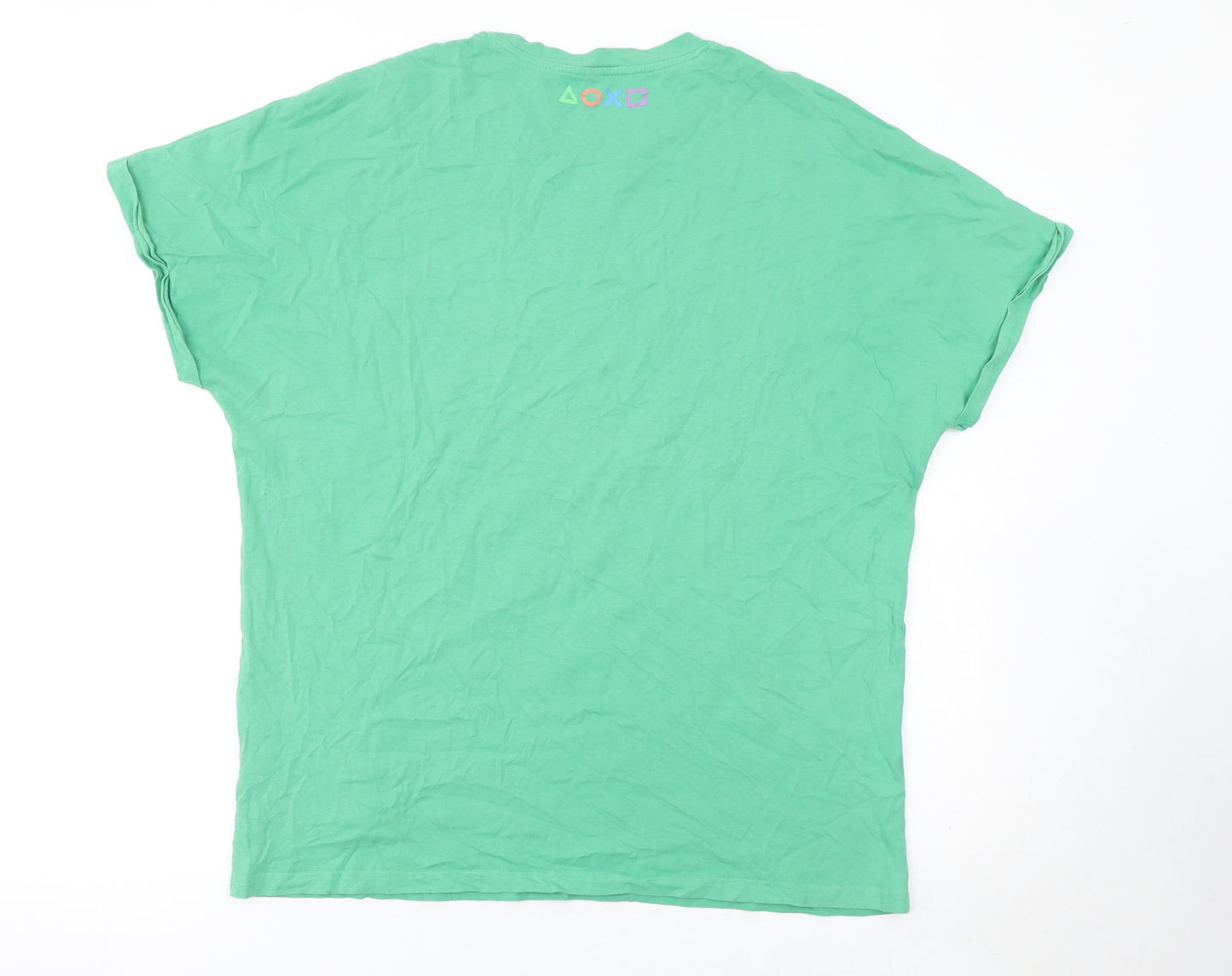 GW Men’s Green PlayStation Graphic Cotton T-Shirt XL