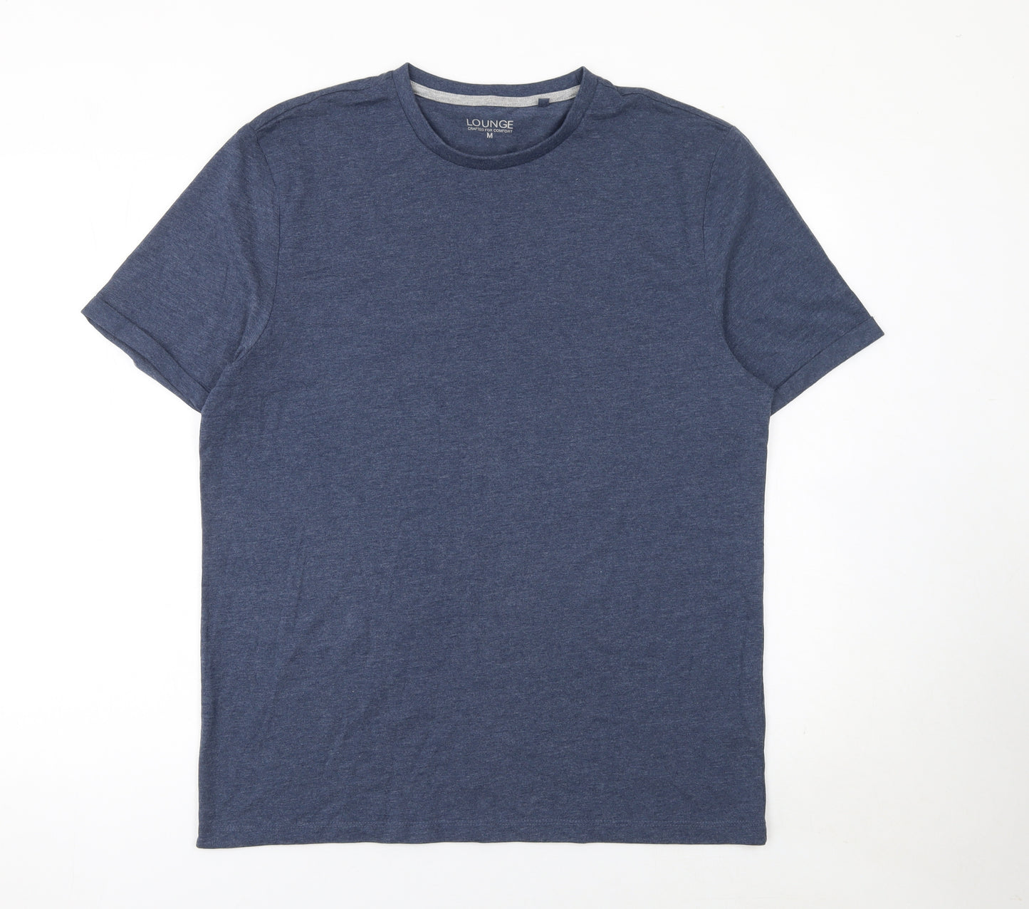 Lounge Men’s Blue Crew Neck Cotton Polyester T-Shirt Size M