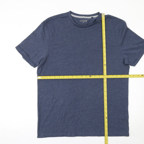 Lounge Men’s Blue Crew Neck Cotton Polyester T-Shirt Size M
