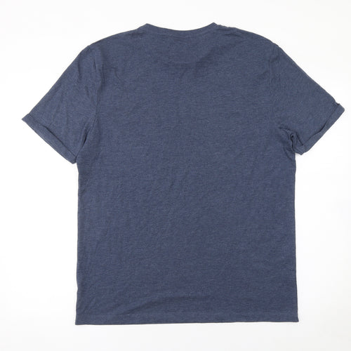 Lounge Men’s Blue Crew Neck Cotton Polyester T-Shirt Size M